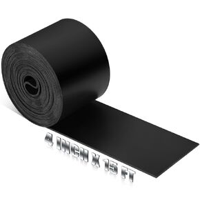 1 Roll Neoprene Rubber Sheet 1/8 inch Thick Long Solid Rubber Strips Roll Commercial Grade for DIY Gasket, Seals, Flooring, Weather Stripping, Cushioning, Black(4 Inch X 20 ft)