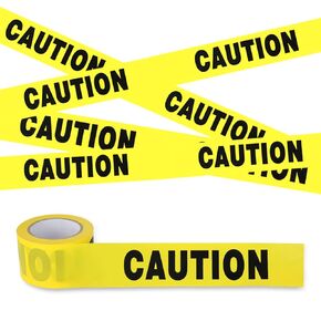 Yellow Caution Tape 3" x328ft Safty Tape Caution Tape Roll for Danger/Hazard Areas/Crime Scene Halloween Party Decorations