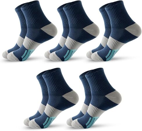 Mens Athletic Socks Compression Cushioned Crew basketball Socks 5 Pairs With Arch Support Sports Socks 6-12 in Saudi Arabia