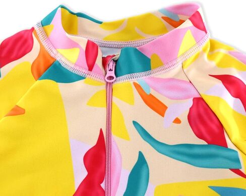 Girls Swimsuits One Pieces Long Sleeve Swimwear UPF50+ Toddler Kids Zipper Sun Protection Bathing Suits Sizes 2-12 in Kuwait