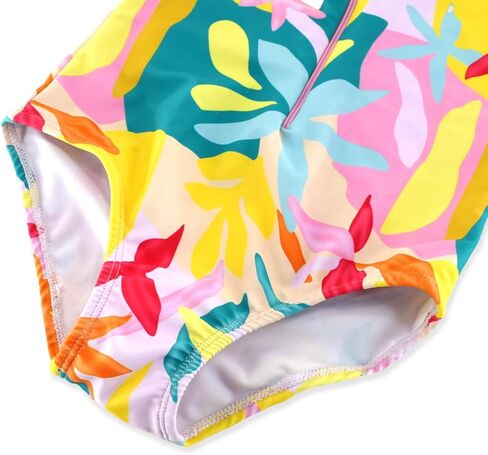 Girls Swimsuits One Pieces Long Sleeve Swimwear UPF50+ Toddler Kids Zipper Sun Protection Bathing Suits Sizes 2-12 in Kuwait