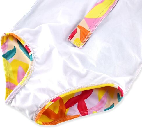 Girls Swimsuits One Pieces Long Sleeve Swimwear UPF50+ Toddler Kids Zipper Sun Protection Bathing Suits Sizes 2-12 in Kuwait