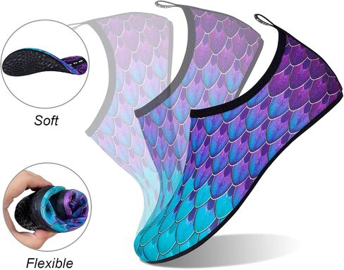 WateLves Water Shoes for Womens Mens Barefoot Quick-Dry Aqua Socks for Beach Swim Surf Yoga Exercise New Translucent Color Soles in Kuwait