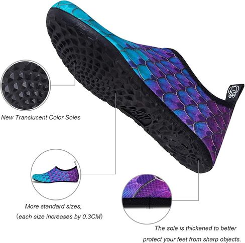 WateLves Water Shoes for Womens Mens Barefoot Quick-Dry Aqua Socks for Beach Swim Surf Yoga Exercise New Translucent Color Soles in Kuwait