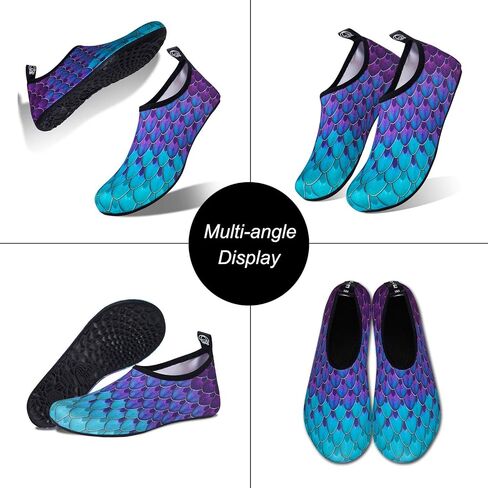 WateLves Water Shoes for Womens Mens Barefoot Quick-Dry Aqua Socks for Beach Swim Surf Yoga Exercise New Translucent Color Soles in Kuwait
