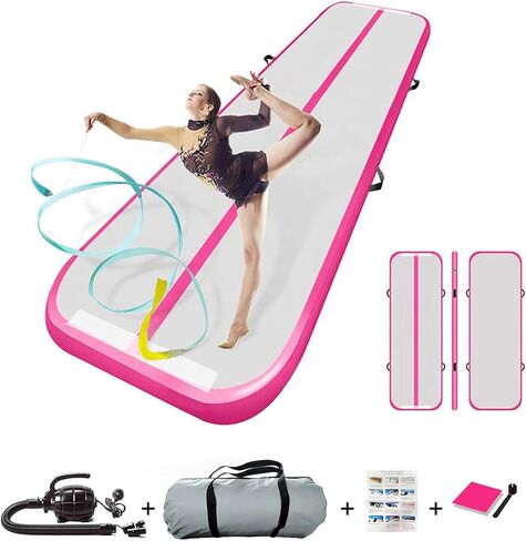 Inflatable Air Gymnastics Track 10ft Training Mats 4 inches Thickness Gymnastics Tracks for Home Use/Cheerleading/Yoga/Water With A Pump in Saudi Arabia