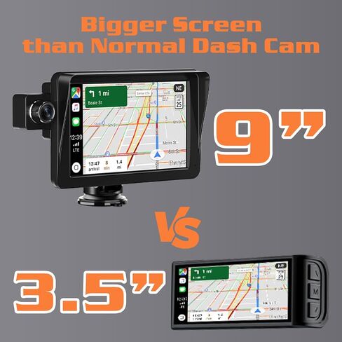 شاشة Apple Carplay مقاس 7 بوصات للسيارة، شاشة لمس Apple Car Play لاسلكية مع Android Auto، ستيريو السيارة، كاميرا أمامية 2.5K، كاميرا احتياطية 1080 بكسل، ملاح GPS/بلوتوث/وصلة مرآة/Siri/Aux/FM in Saudi Arabia