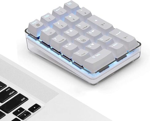 لوحة أرقام سلكية ميكانيكية مكونة من 21 مفتاحًا لأجهزة الكمبيوتر المحمول مع لوحة أرقام USB بإضاءة خلفية LED زرقاء لأجهزة الكمبيوتر المحمول والكمبيوتر المكتبي (مفتاح بني) in Saudi Arabia