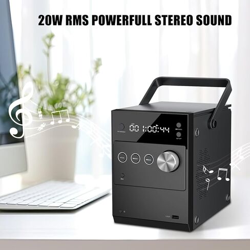 LONPOO Stereo CD Boombox Portable Bluetooth Digital Tuner FM Radio CD Player with USB Playback,Bluetooth-in,AUX Input and 3.5mm Earphone Output & Music Sound System in Saudi Arabia