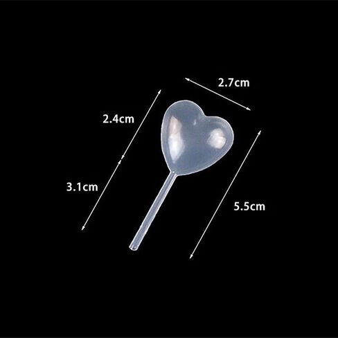 100 Pcs 4 ml Clear Heart Shape Liquid Pipettes Plastic Squeeze Transfer Pipettes Cupcake Pipettes Dropper Food Liquid Dropper Injector in Saudi Arabia