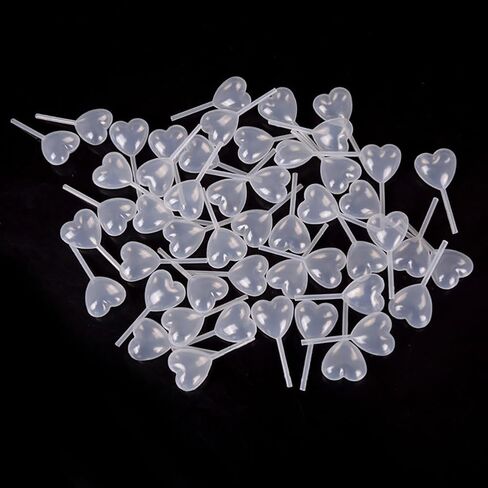 100 Pcs 4 ml Clear Heart Shape Liquid Pipettes Plastic Squeeze Transfer Pipettes Cupcake Pipettes Dropper Food Liquid Dropper Injector in Saudi Arabia