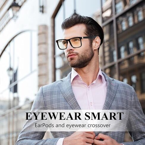 Smart Bluetooth Glasses for Men Women with 2 Speakers,Blue Light Filter,Music/Calling,Voice Assistant,13 Min Charge (KX04S) in Saudi Arabia
