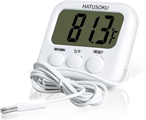 Digital Thermometer with External Sensor, Magnet, Suction Cup, Water Thermometer, Aquarium, Refrigerator, Freezer (Black) in Saudi Arabia