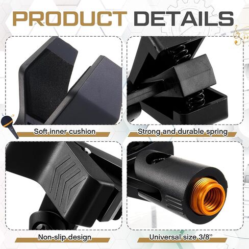 6 عبوات من حامل الميكروفون لحامل الميكروفون وحامل الميكروفون لحامل الميكروفون العالمي القابل للتعديل وحامل الميكروفونات المحمولة مع محول برغي أنثى 5/8 بوصة إلى 3/8 بوصة in Kuwait