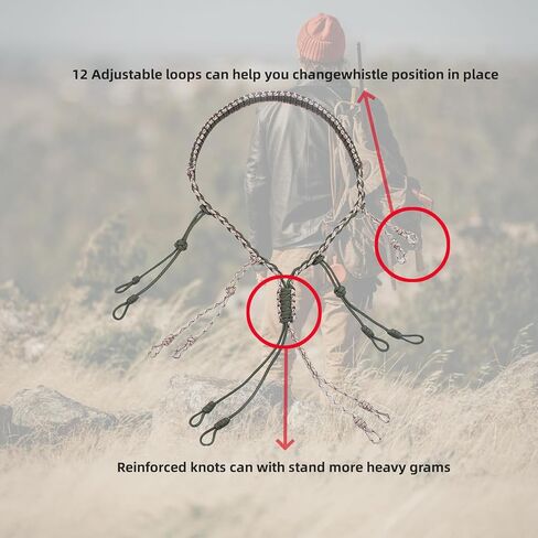 Duck Call Lanyard Duck Hunting Accessories with12 Adjustable Rings,Hand Braided Outdoor Hunting Gear (Fluorescent Green) in Saudi Arabia