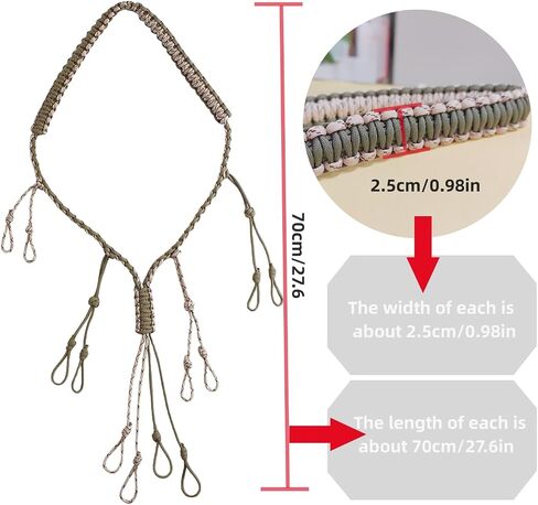 Duck Call Lanyard Duck Hunting Accessories with12 Adjustable Rings,Hand Braided Outdoor Hunting Gear (Fluorescent Green) in Saudi Arabia