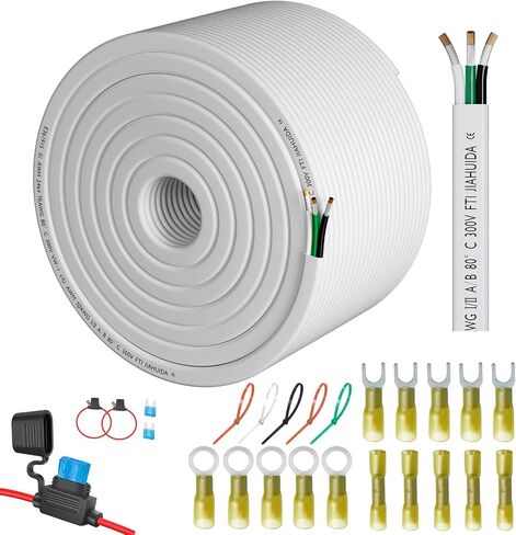 14 سلك قياس 2 موصل أساسي دوبلكس سلك كهربائي مزدوج من الدرجة البحرية كابل 14AWG سلك مجدول PVC معزول بجهد منخفض 12 فولت / نحاس معلب / مرن / سلك 14/2 لسيارات القوارب in Kuwait