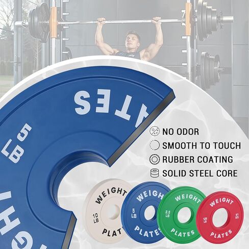 2 in Change Plates 1.25LB Pairs 2.5LB Pairs 5LB Pairs 10LB Pairs 17.5 LB 37.5 LB Set Fractional Weight Plates Set,Bumper plates for Gym Home,Rubber Coating & Steel in Kuwait