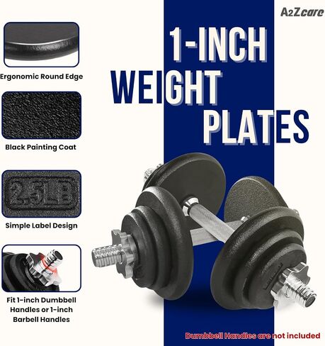 A2ZCARE Weight Plates 1 inch, Standard Weight Plates, Cast Iron Weight Plate, Dumbbell Weight Plates in Saudi Arabia