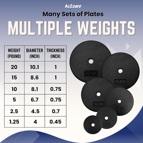 A2ZCARE Weight Plates 1 inch, Standard Weight Plates, Cast Iron Weight Plate, Dumbbell Weight Plates in Saudi Arabia