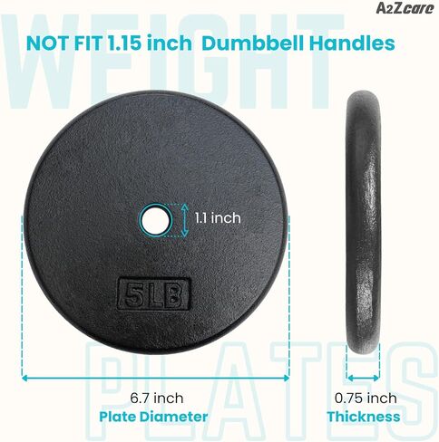 A2ZCARE Weight Plates 1 inch, Standard Weight Plates, Cast Iron Weight Plate, Dumbbell Weight Plates in Kuwait
