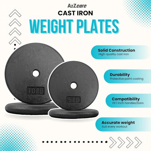 A2ZCARE Weight Plates 1 inch, Standard Weight Plates, Cast Iron Weight Plate, Dumbbell Weight Plates in Kuwait