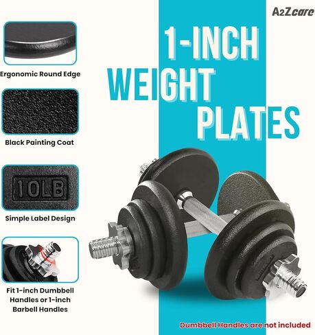 A2ZCARE Weight Plates 1 inch, Standard Weight Plates, Cast Iron Weight Plate, Dumbbell Weight Plates in Kuwait