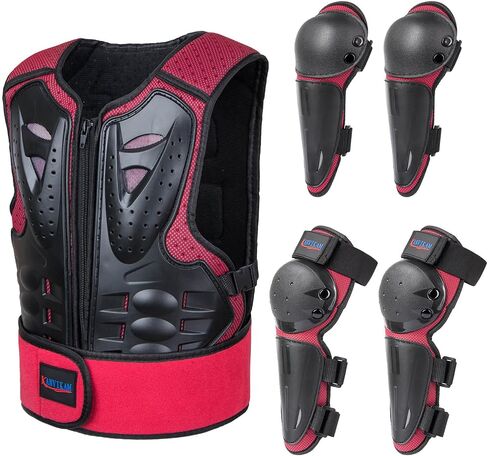 Kids Motocross Vest for Dirt Bike ATV Skateboard,Children Body Armor Protection with Knee Pads Eblow Pads for Cycling Skating in Saudi Arabia