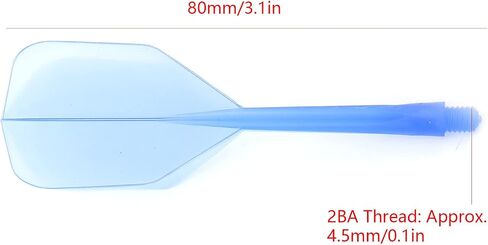 Qiilu Darts Flights Integrated Shaft and Flights Abs 3 Pcs 2Ba Integrated Transparent Shaft and Flights Standard Shape Anti Break (Blue) in Saudi Arabia