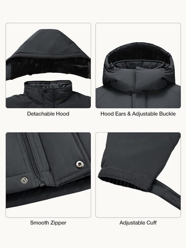 CAMEL CROWN Men's Winter Coats Waterproof Ski Jacket Snowboard Fleece Lining with Hood Parka Rain Jacket in Kuwait