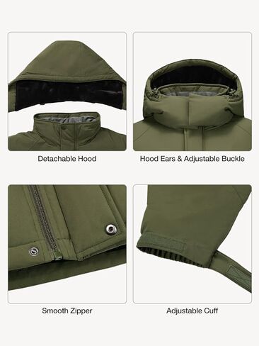 CAMEL CROWN Men's Winter Coats Waterproof Ski Jacket Snowboard Fleece Lining with Hood Parka Rain Jacket in Kuwait