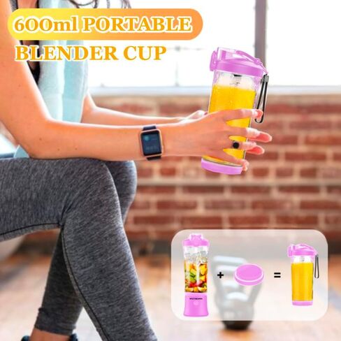 Cordless 21oz Portable Blender BPA Free With Personal Blender Cup, Best For Smoothie, Shakes, and Cocktails, With Durable Stainless Steel Blades, USB-C Rechargeable in Blue By WIZTRONIX in Saudi Arabia