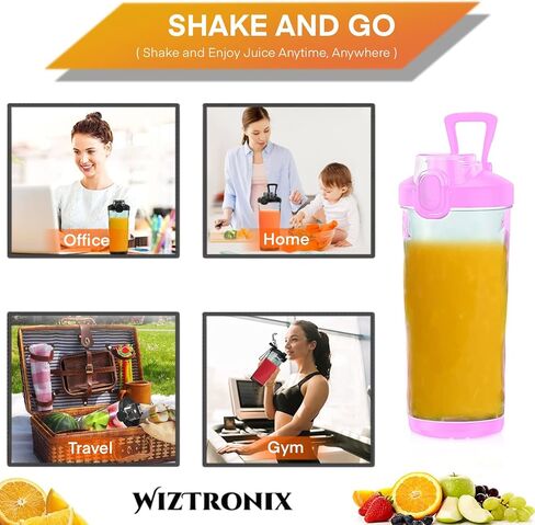 Cordless 21oz Portable Blender BPA Free With Personal Blender Cup, Best For Smoothie, Shakes, and Cocktails, With Durable Stainless Steel Blades, USB-C Rechargeable in Blue By WIZTRONIX in Saudi Arabia
