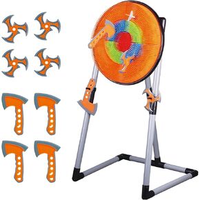 Contixo TS1 Axe Throwing Target Set with 4 Axes & 3 Triangle Darts, 2-in-1 Indoor & Outdoor Bristle Target Game for Kids & Adults - Safe, Fun, & Portable Entertainment