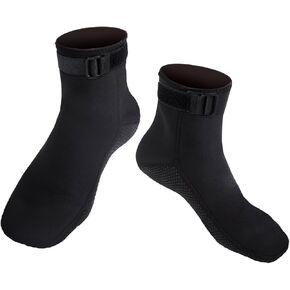 Water Neoprene Booties 3mm Dive Socks Anti-Slip Scuba Surf Fin Booties for Aldut Kids Beach Activity & Water Sports