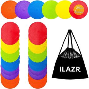 Non Slip Agility Markers Poly Spots, 4.72 inch Floor Dots Spot Markers for Classroom Dance Sports Soccer Basketball Speed Agility Training 6 Colors Sport Markers