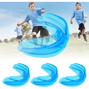 3 Pack Kids Youth Mouth Guard Football Sports Braces Mouthguards for Mouthpiece Boys Teeth for MMA Boxing Rugby Kickboxing Taekwondo Softball Lacrosse to Braces EVA Transparent