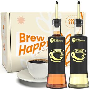Mosto 2 Coffee Syrup Dispenser - Leak-Free Glass Syrup Dispenser for Coffee Bar- Perfect Alternative to Coffee Syrup Pump Dispenser-cool gifts for coffee lovers-Coffee Syrup Pump- Coffee Syrup Bottles