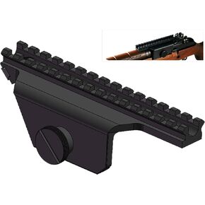 Gotical 4-Point Locking Deluxe M14/M1A Scope Mount, Over 6-inch fully Picatinny-compatible top rail with 15 slots, Side plate features locking point, Installs easily, no gunsmithing required