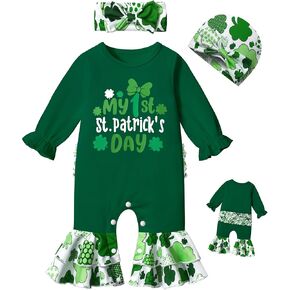 Newborn Girl Clothes Ruffle Letter Print Romper Infant Bell Bottom Jumpsuit Boho Baby Girl Clothes with Headband Hat