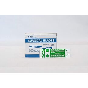 Disposable Surgical Scalpel Blades Sterile High Grade Carbon Steel 2.1% 10xx Individually Foil Wrapped by P&P MEDICAL SURGICAL Size 10A Box of 100