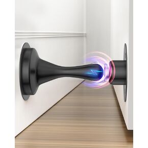 Magnetic Door Stoppers Door Catch - 1 Pack Stainless Steel Heavy Duty Door Stops for Bottom of Door, Wall & Floor Mounting No-Drill Strong Adhesive & Screws, Strong Door Holder to Keep Door Open
