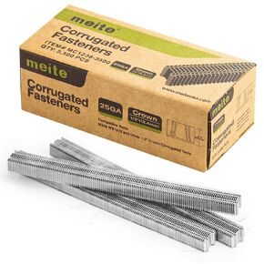 meite Micro Corrugated Fasteners MC1238 1/2-Inch Crown Wide by 3/8-Inch Length Micro Corrugated W Staples (3,500 Counts/Box)