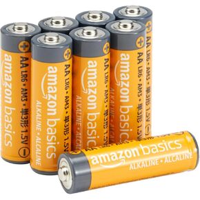 Amazon Basics 8-Pack AA Alkaline High-Performance Batteries, 1.5 Volt, 10-Year Shelf Life