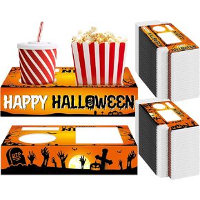 50 Pcs Movie Night Supplies Movie Night Snack Trays Movie Theater Snack Boxes Cinema Theme Paper Snack Holder Popcorn Candy Drink Tray Box For Family Movie Night Birthday Holiday Party
