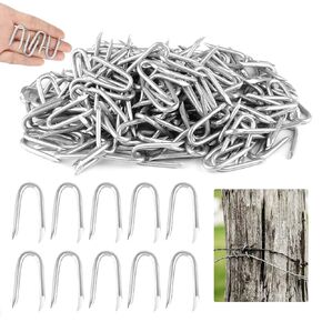 210Pcs Steel Wire Fencing Staples 2.6 * 30mm Heavy Duty Galvanized U-Shaped Fasteners Nails,Steel Fence Staple Nails for Wire Mesh and Woven Fencing