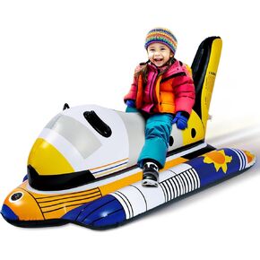 Camuland Inflatable Snow Tube for Sledding with Heavy Duty Premium Canvas Cover Inflatable Snow Sled with Reinforced Handles Great for Winter Outdoor Sports and Christmas