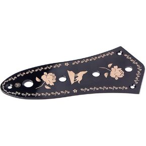 Alnicov Guitar Control Plate,Jazz Switch Control Plate with Black Patterns for Jazz Bass Guitars