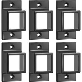 Zonon 1" x 1" Black Aluminum Fence Brackets Standard Wall Mount for Rails Double Flange Metal Square Brackets Residential Black Flat Fence Brackets for Fencing Railing Mounting(10 Pcs)