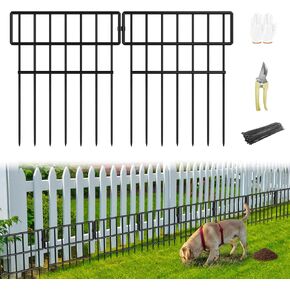 19 Panels Animal Barrier Fence No Dig, 20.6 Ft(L) X 17 in(H) Decorative Garden Edging Fence for Yard, Rustproof Metal Outdoor Garden Fences Borders for Dogs, Small Pet, Landscape, and Lawn